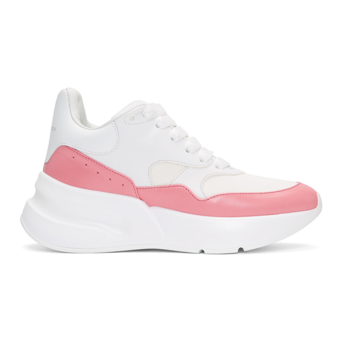 Alexander McQueen White & Pink Platform Sneakers