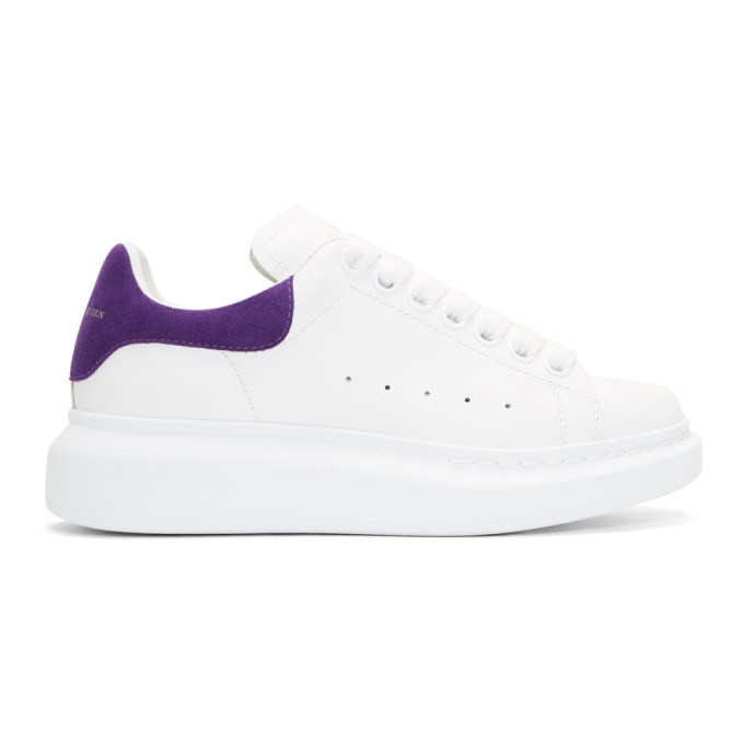 Alexander McQueen White & Purple Oversized Sneakers