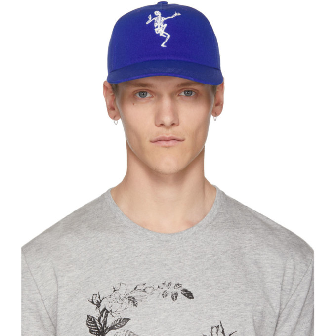 ALEXANDER MCQUEEN ALEXANDER MCQUEEN BLUE DANCING SKELETON CAP