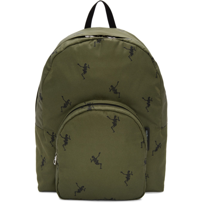 Alexander McQueen Green Dancing Skeleton Backpack