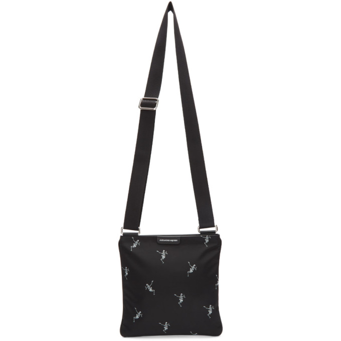Alexander McQueen Black Dancing Skeleton Messenger Bag