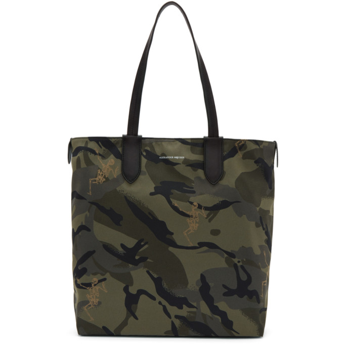 Alexander McQueen Khaki New Shopper 33 Tote