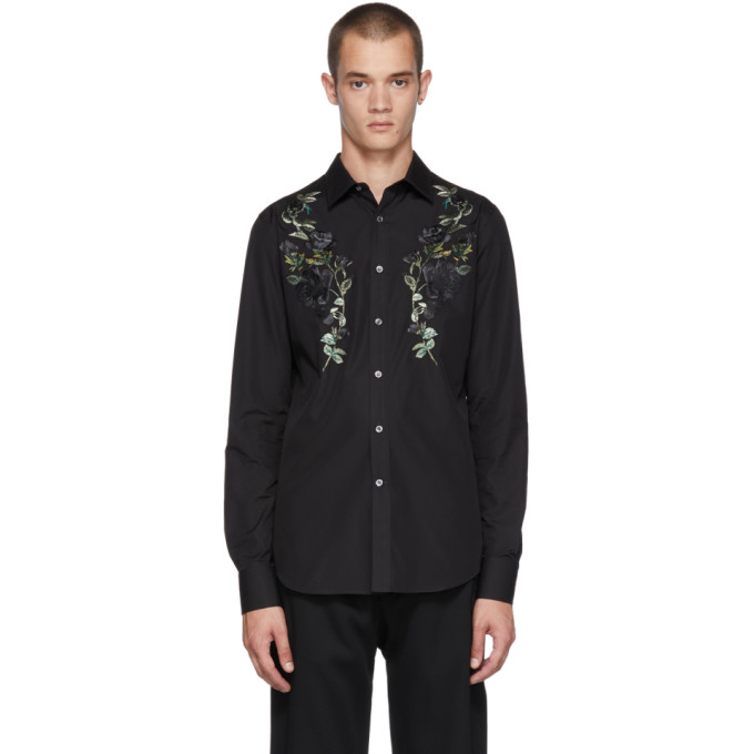 Alexander McQueen ブラック フローラル シャツ