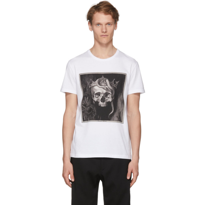 ALEXANDER MCQUEEN ALEXANDER MCQUEEN WHITE SKULL PRINT T-SHIRT