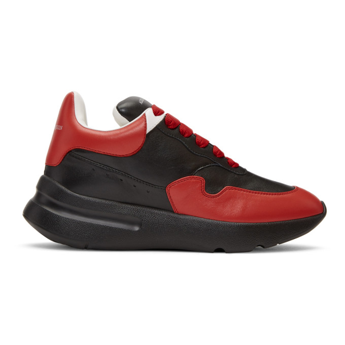 Alexander McQueen Black & Red Runner Sneakers