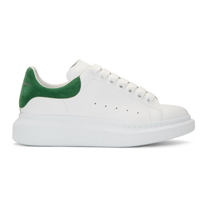 Alexander McQueen White & Green Oversized Sneakers
