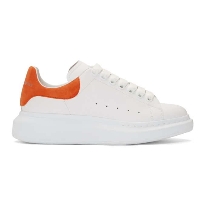 Alexander McQueen White & Orange Oversized Sneakers
