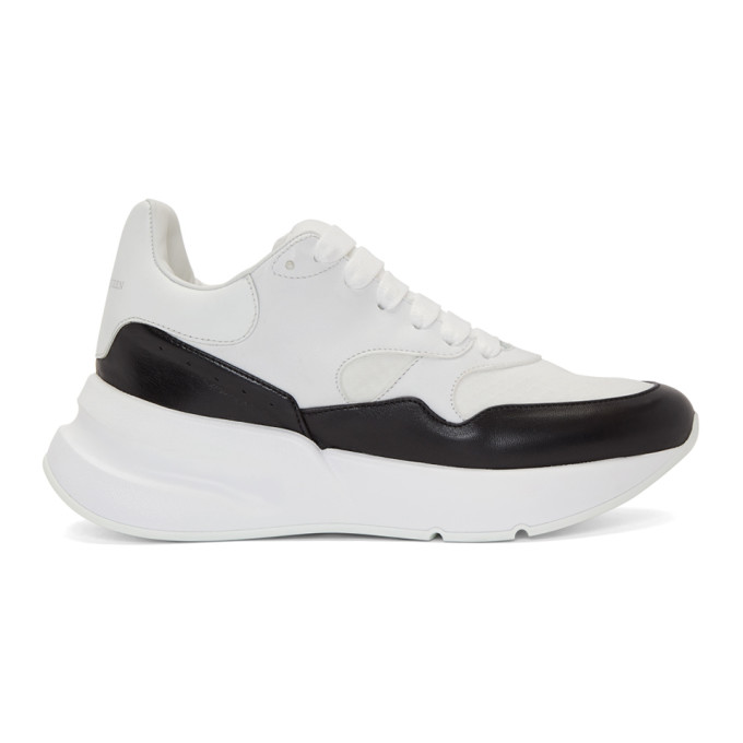 Alexander McQueen White & Black Oversized Runner Sneakers