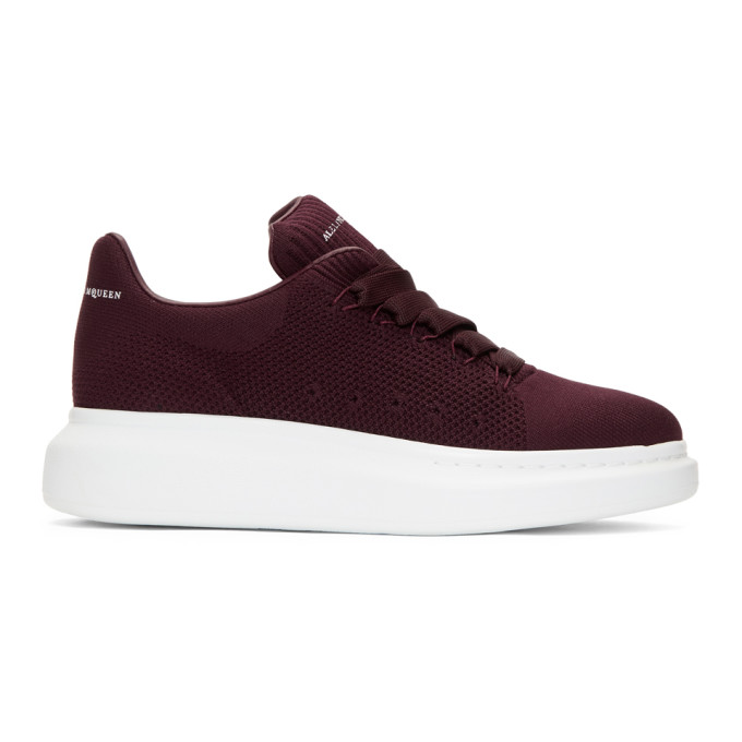 Alexander McQueen Burgundy New Knitted Sneakers