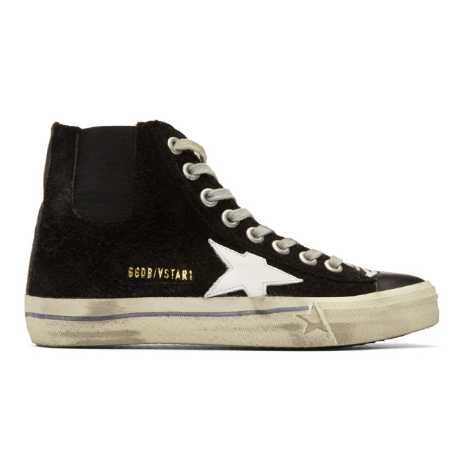 Golden Goose Black Suede V-Star 1 High-Top Sneakers