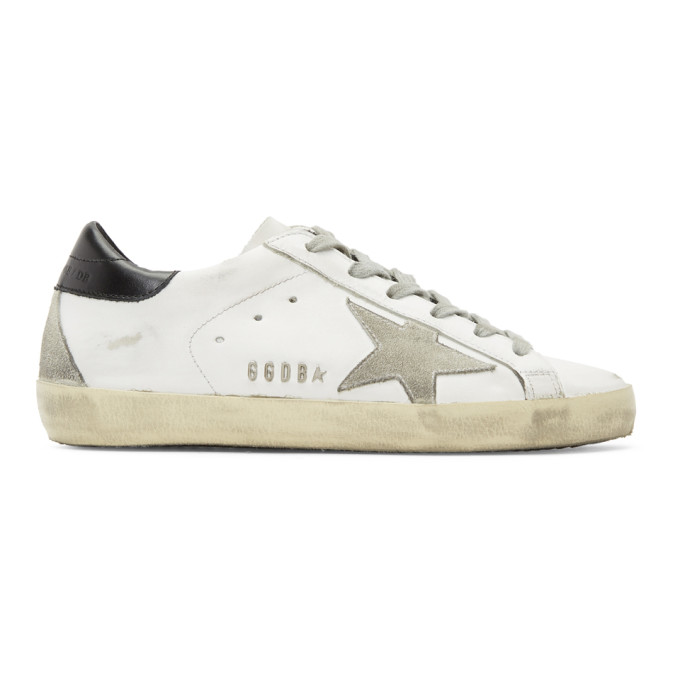Golden Goose White & Black Superstar Sneakers