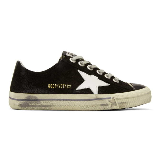 Golden Goose Black Suede V-Star 2 Sneakers