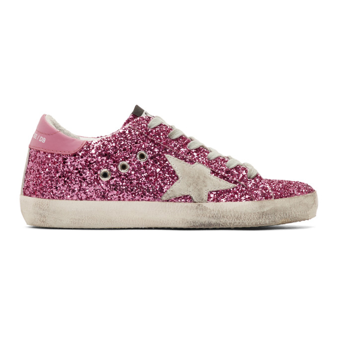 Golden Goose Pink Glitter Superstar Sneakers