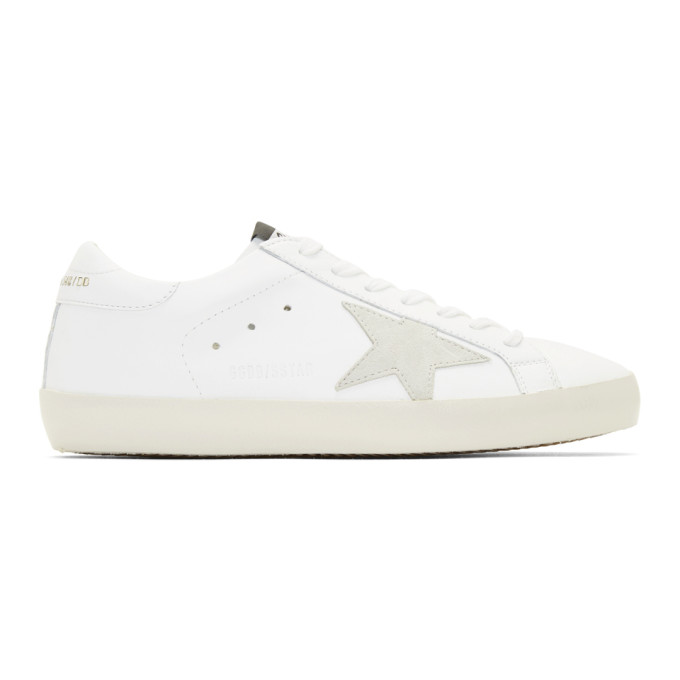 Golden Goose White & Gold Lettering Sneakers