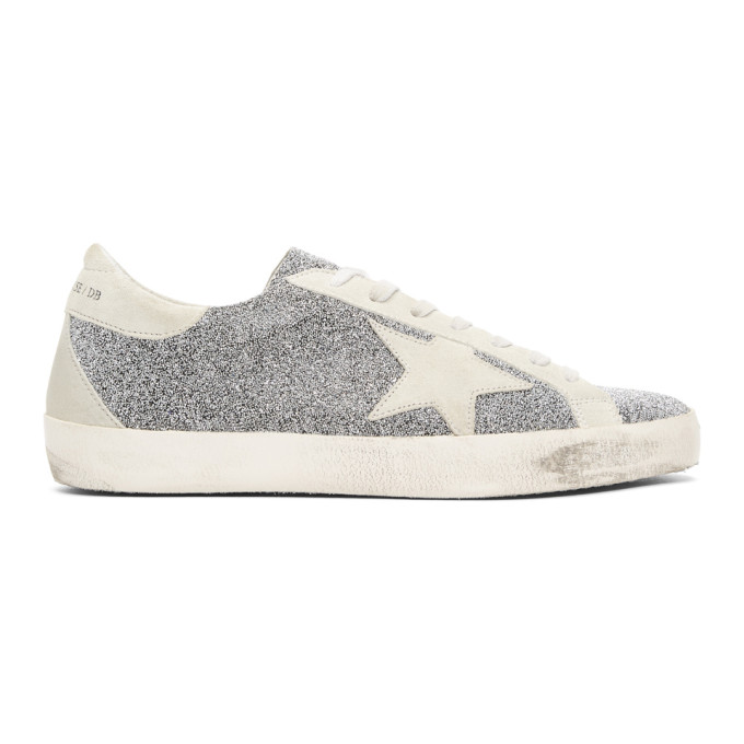 Golden Goose Silver Limited Edition Crystal Galaxy Superstar Sneakers
