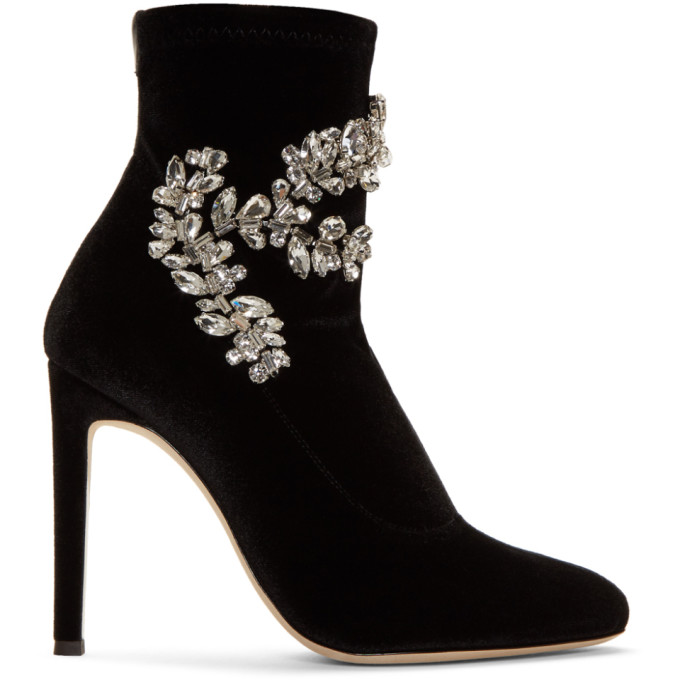 Giuseppe Zanotti Black Velvet Bimba 110 Boots