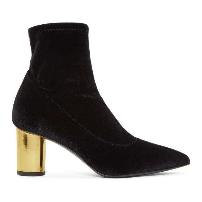 Giuseppe Zanotti Black Cordelia Velvet Ankle Boots