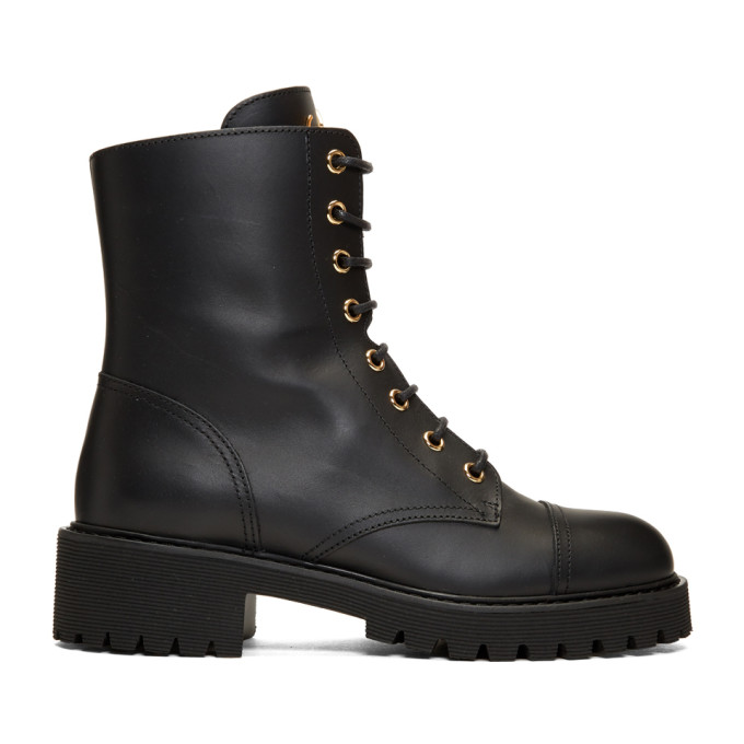 Giuseppe Zanotti Black Combat Boots