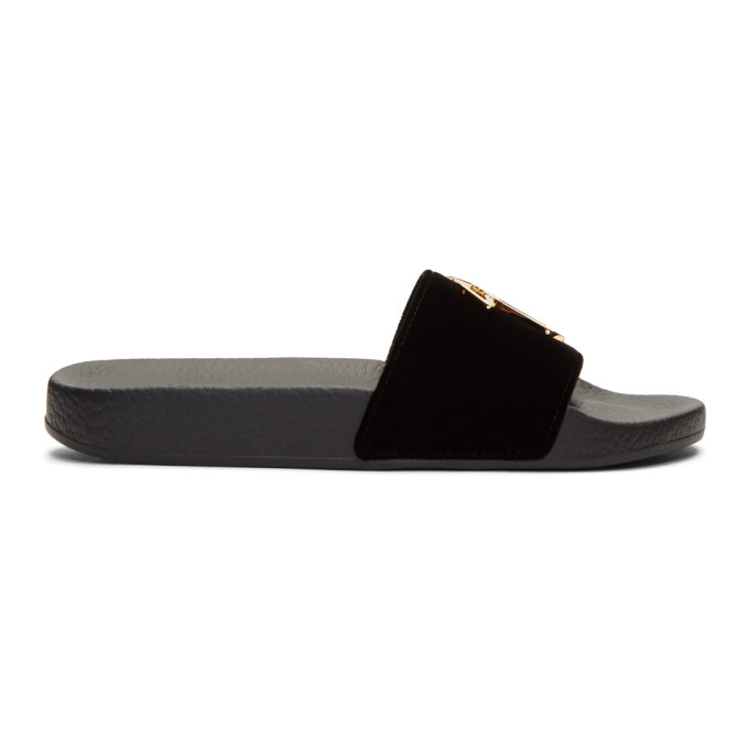 Giuseppe Zanotti Black Velvet Lab 10 Slides