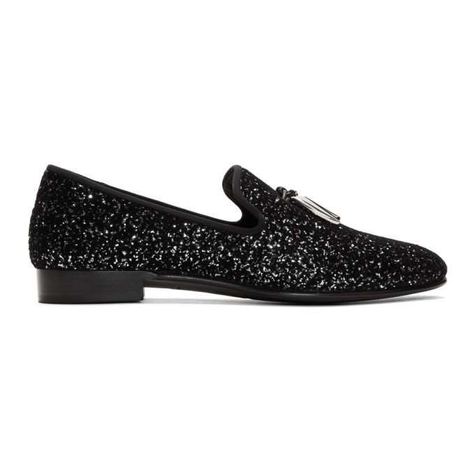 Giuseppe Zanotti Black & Silver Kevin Loafers