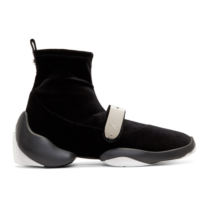 Giuseppe Zanotti Black Light Jump Stretch High-Top Sneakers