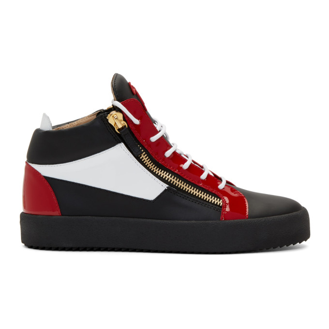 Giuseppe Zanotti Black & Red May London High-Top Sneakers