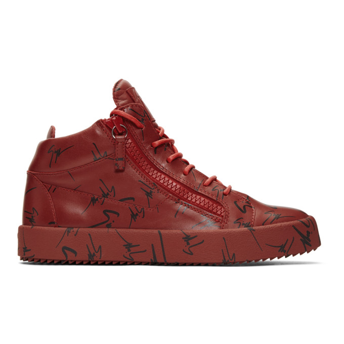 Giuseppe Zanotti Red May London High-Top Sneakers