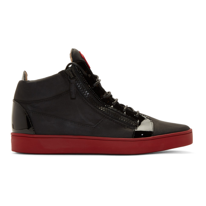 GIUSEPPE ZANOTTI Black & Red Brek Sneakers