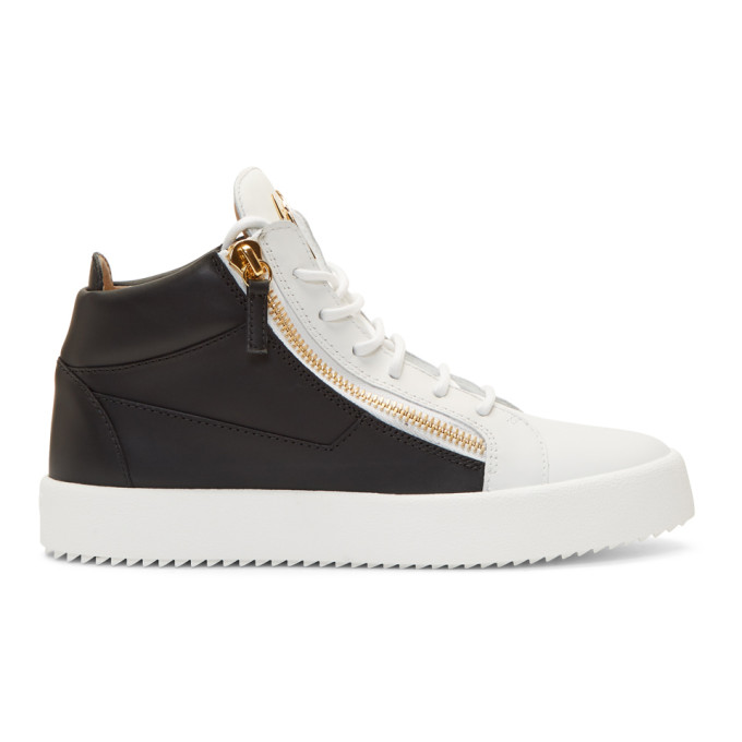 Giuseppe Zanotti Black & White May London High-Top Sneakers