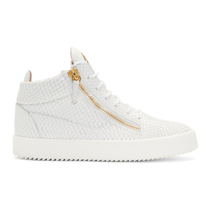 Giuseppe Zanotti White Snake May London Gigas High-Top Sneakers