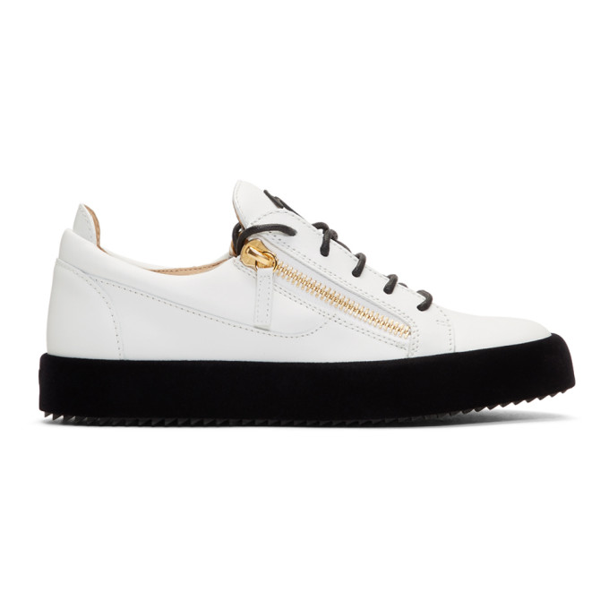 Giuseppe Zanotti White Velvet Sole May London Sneakers