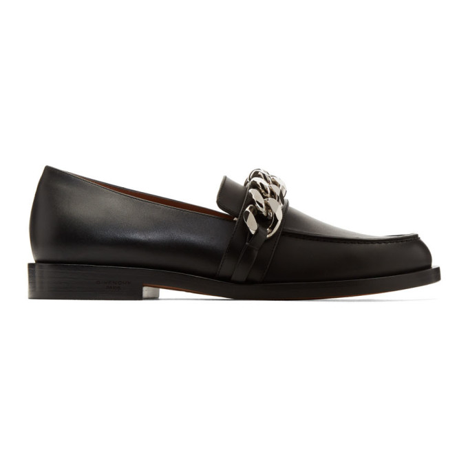 Givenchy Black Chain Line Loafers