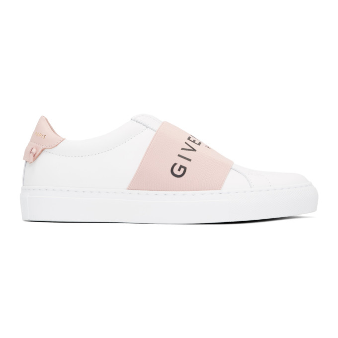 Givenchy White & Pink Elastic Urban Knots Sneakers