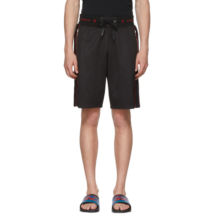 GIVENCHY GIVENCHY BLACK SPORTS LOGO BERMUDA SHORTS