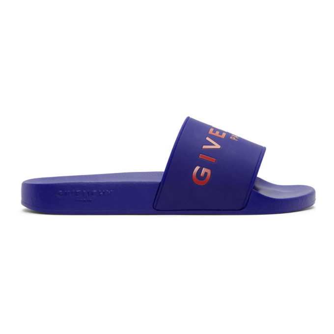 Givenchy Blue Logo Slides