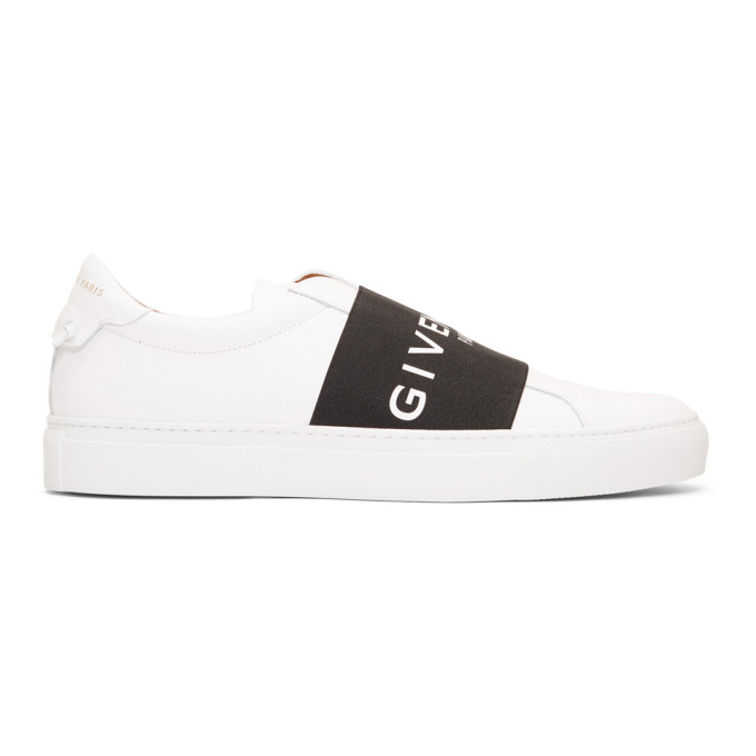 Givenchy White & Black Elastic Urban Street Knots Sneakers