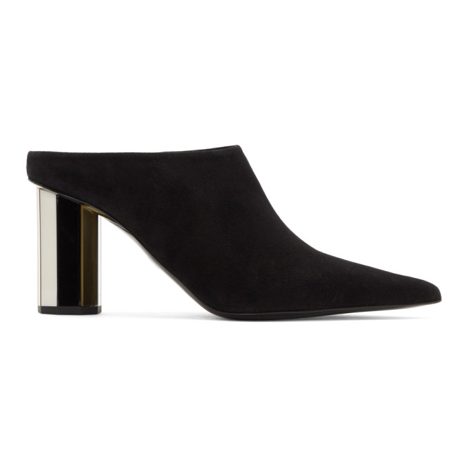 Proenza Schouler Black Suede Mirror Mules