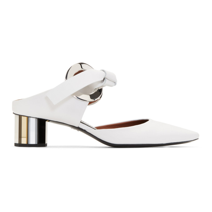 Proenza Schouler White Grommet Block Heel Mules