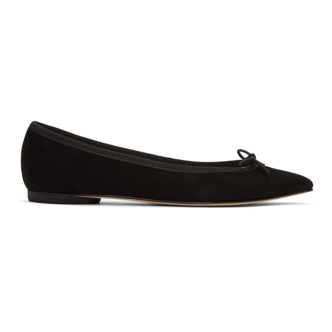 Repetto Black Suede Brigitte Ballerina Flats