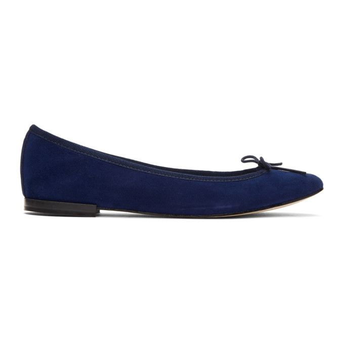 Repetto Blue Suede Cendrillon Ballerina Flats
