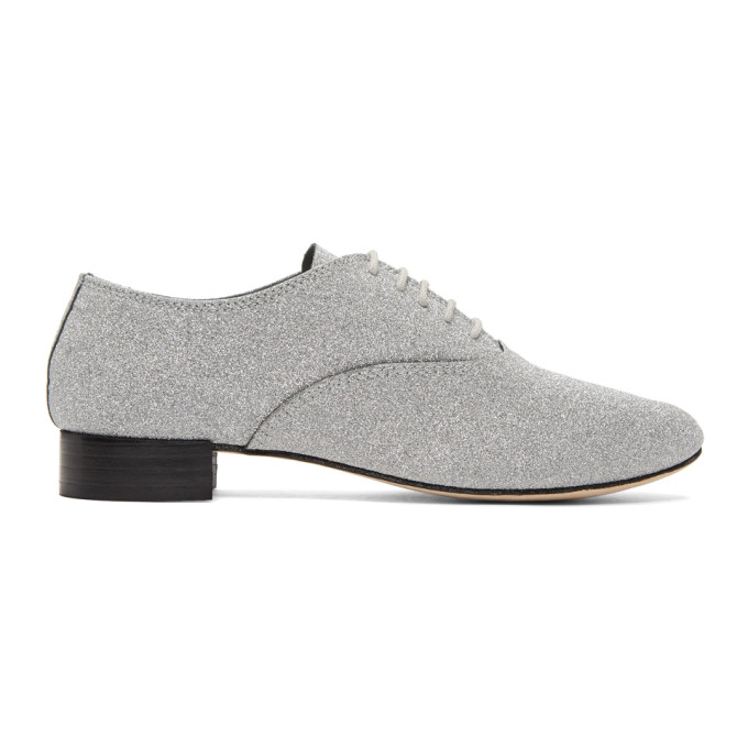 Repetto Silver Glitter Zizi Oxfords