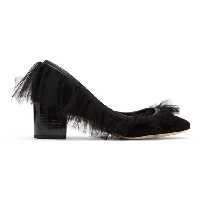 Repetto Black Suede Farrah Tutu Heels