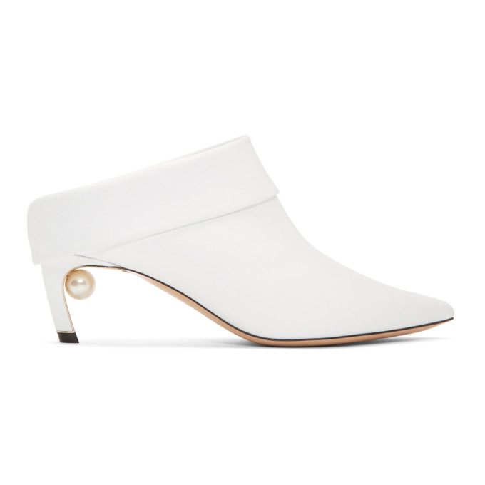 Nicholas Kirkwood White Leather Mira Mules