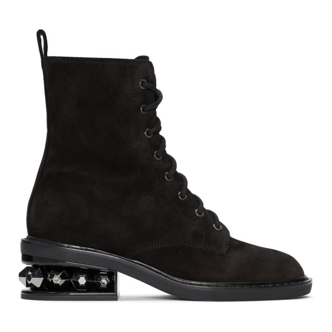 Nicholas Kirkwood Black Suzi Crosta Combat Boots