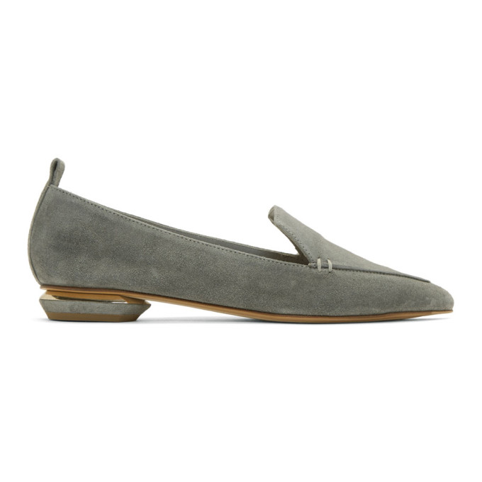 Nicholas Kirkwood Grey Suede Beya Loafers