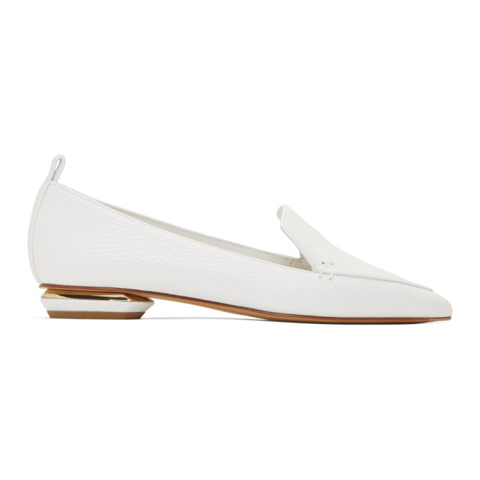 Nicholas Kirkwood White Leather Beya Loafers