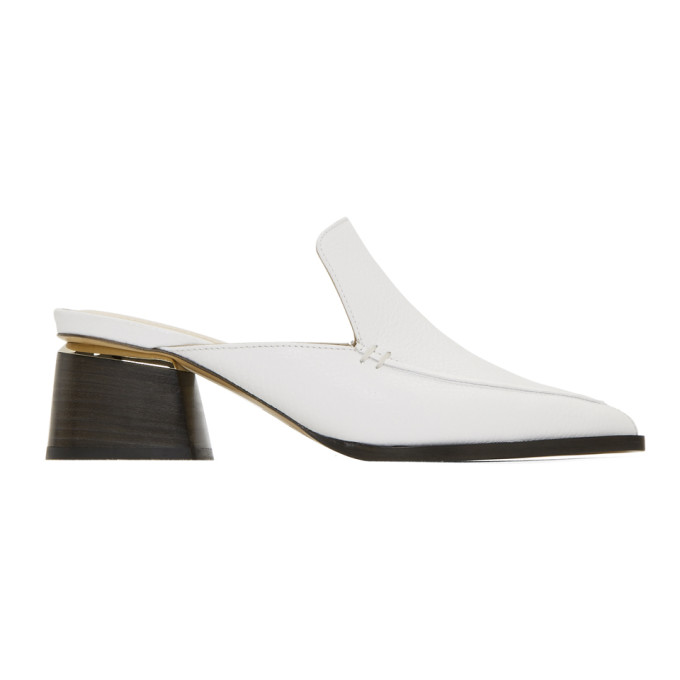 Nicholas Kirkwood White Leather Beya Mules