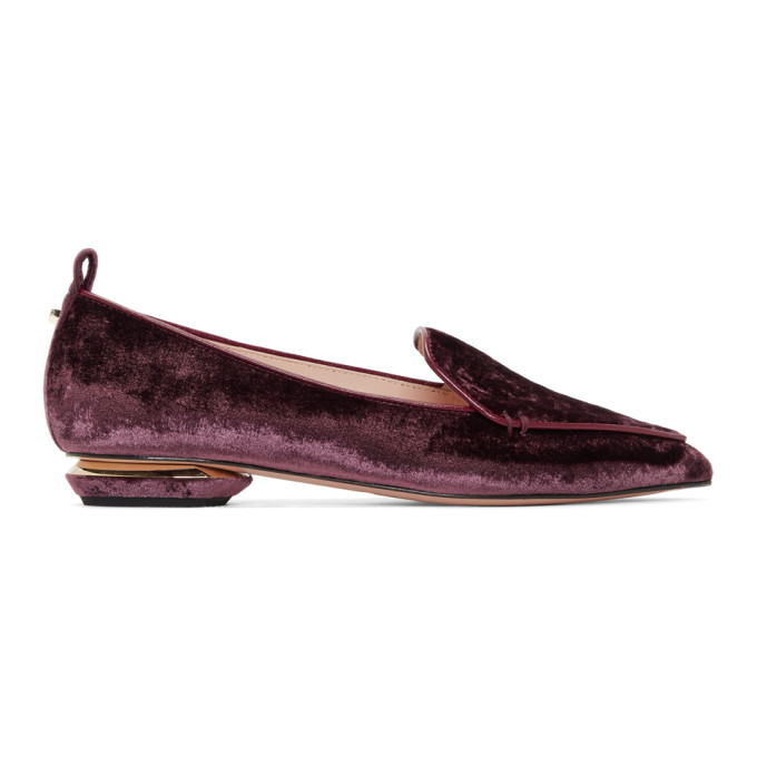 Nicholas Kirkwood Burgundy Velvet Beya Loafers