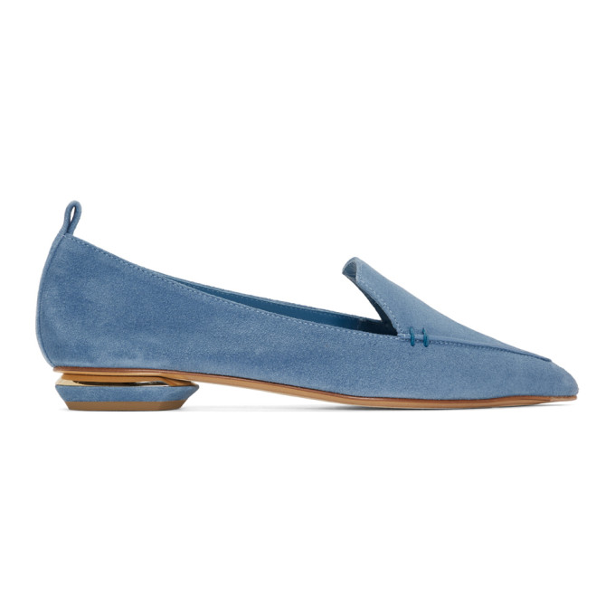 Nicholas Kirkwood Blue Suede Beya Loafers