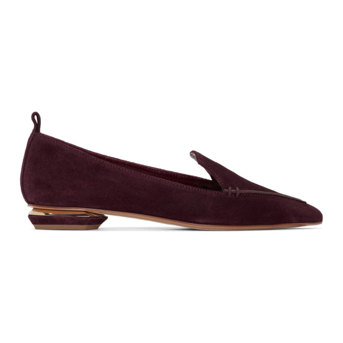 Nicholas Kirkwood Burgundy Suede Beya Loafers